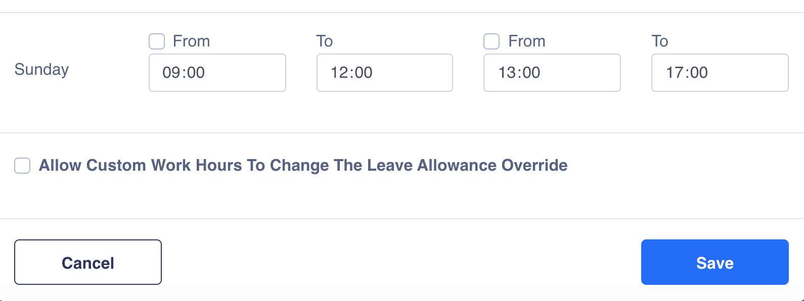 Work schedule adjust allowance