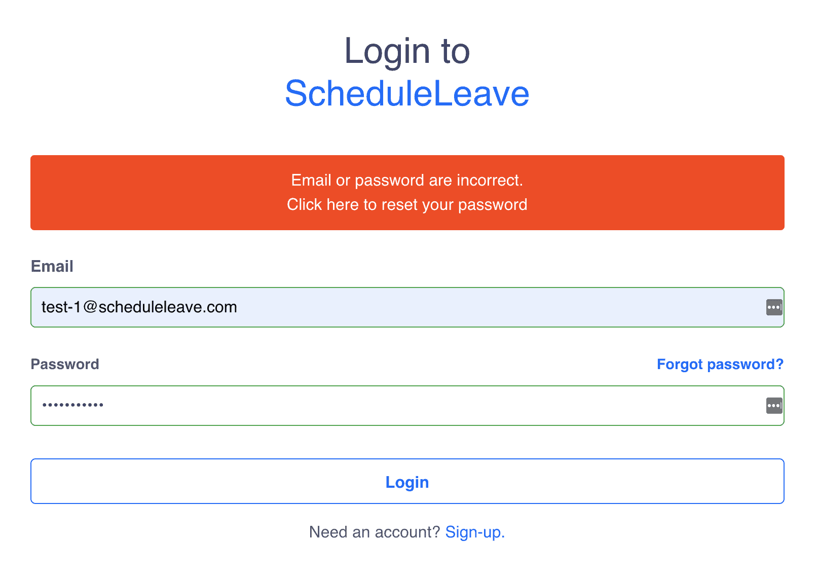 Forgot password