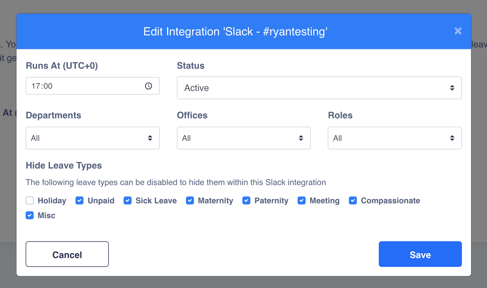 Slack integration