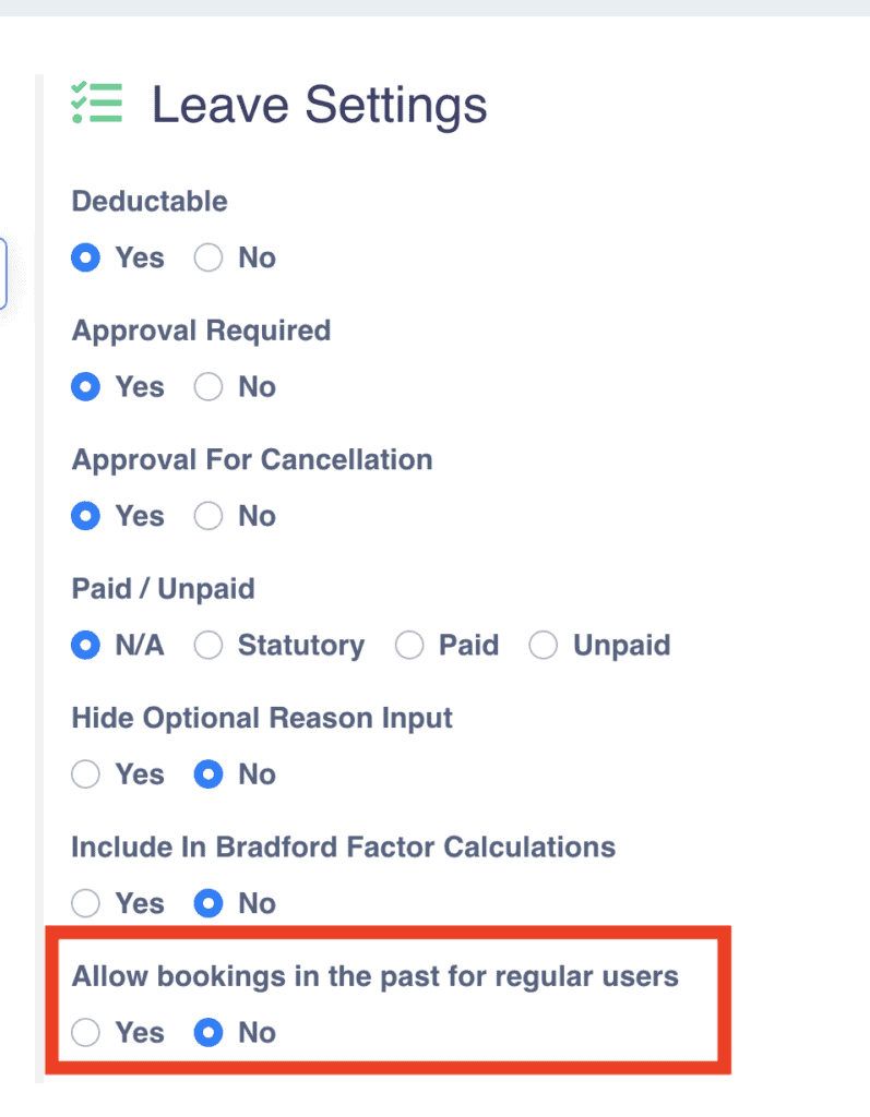 Historical bookings