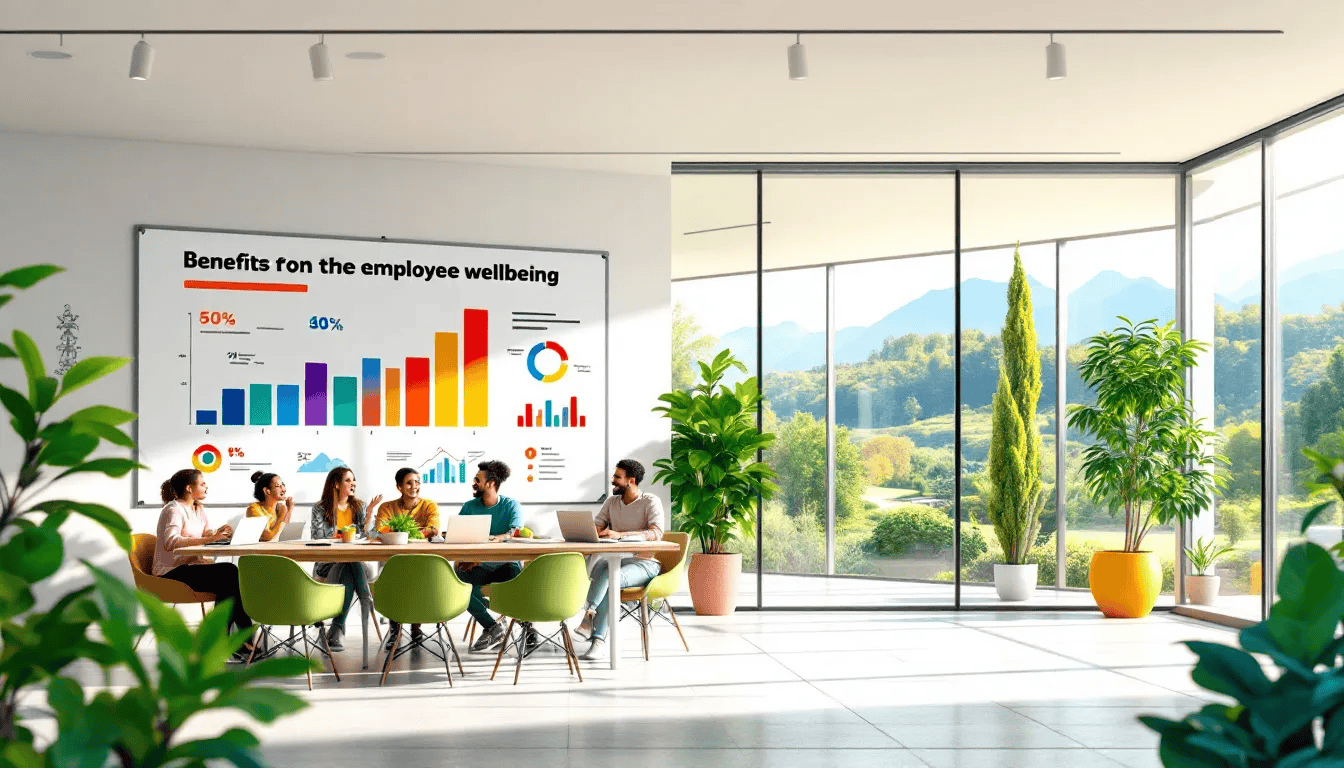 A workplace setting promoting employee wellbeing.