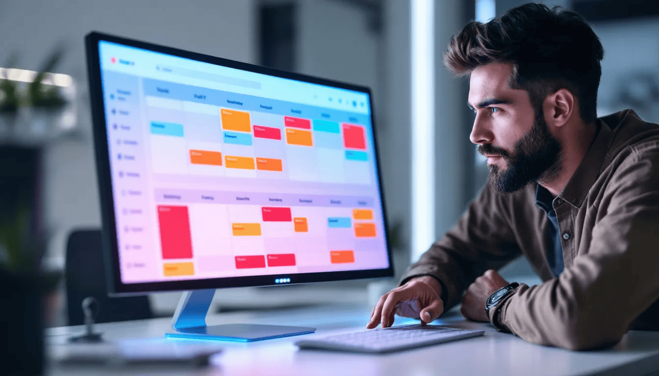 A manager reviewing a staff scheduling tool to improve workforce management.